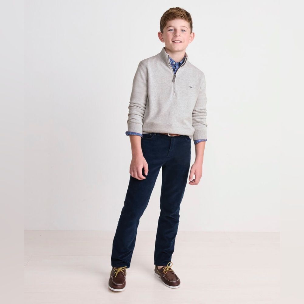 2 Vineyard Vines Boys Corduroy Pants Bundle – Gray & Navy – Size 8